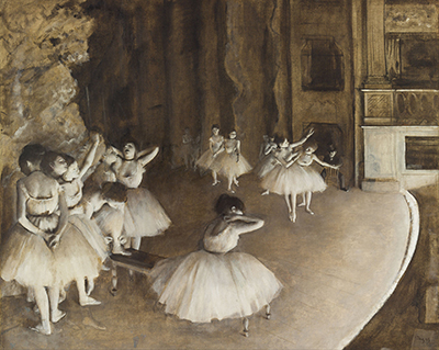 The Ballet Rehearsal on Stage Edgar Degas